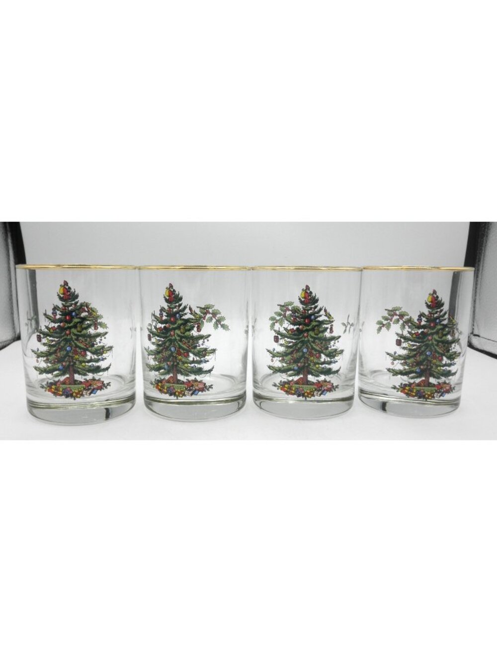 Spode Christmas Tree Double Old Fashioned Rocks Glasses Set of 4 Pattern: SP CHT